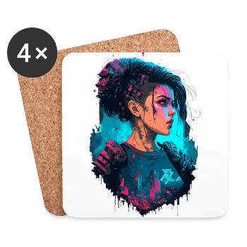 Wunderschöne futuristische Frauen für Gaming-Fans - Untersetzer (4er-Set) - Weiß - Vorne