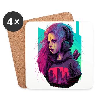 Erstaunliches Design einer atemberaubenden Frau - Untersetzer (4er-Set) - Weiß - Vorne