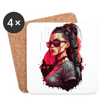 Wunderbares Kunstwerk einer futuristischen Frau - Untersetzer (4er-Set) - Weiß - Vorne