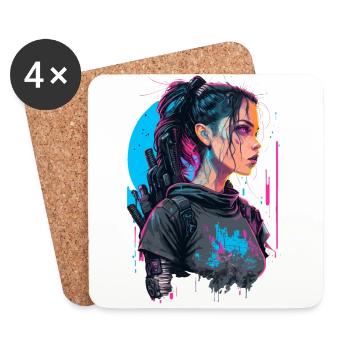 Stunning Portrait of a Punk Women - Coasters (set of 4) - white - Front