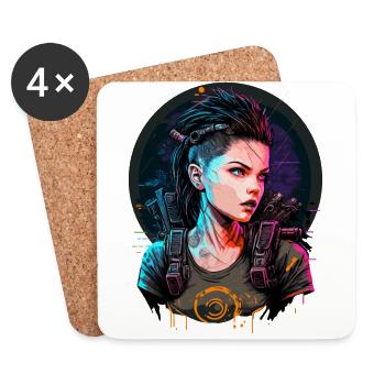 Breathtaking Punk Women the simple gift for Gamer - Coasters (set of 4) - white - Front
