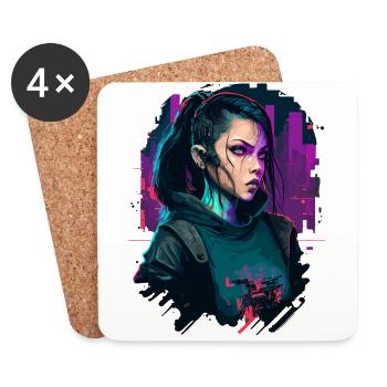 Beautiful Punk Girl the perfect present for - Coasters (set of 4) - white - Front