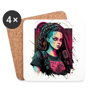 Beautiful Punk Girl das perfekte Geschenk für - Untersetzer (4er-Set) - Weiß - Vorne