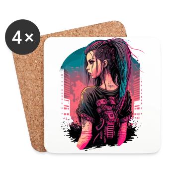 Breathtaking Futuristic Girl the perfect birthday - Coasters (set of 4) - white - Front