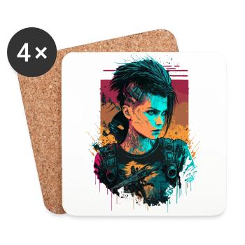 Beautiful Science Fiction Women the simple - Coasters (set of 4) - white - Front