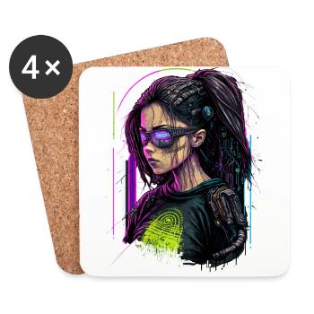 Fearsome Punk Lady das einfache Geburtstagsgeschenk für - Untersetzer (4er-Set) - Weiß - Vorne