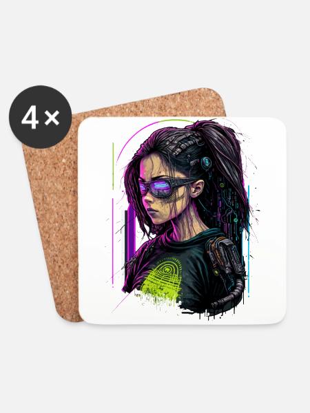 Fearsome Punk Lady das einfache Geburtstagsgeschenk für - Untersetzer (4er-Set) - Weiß