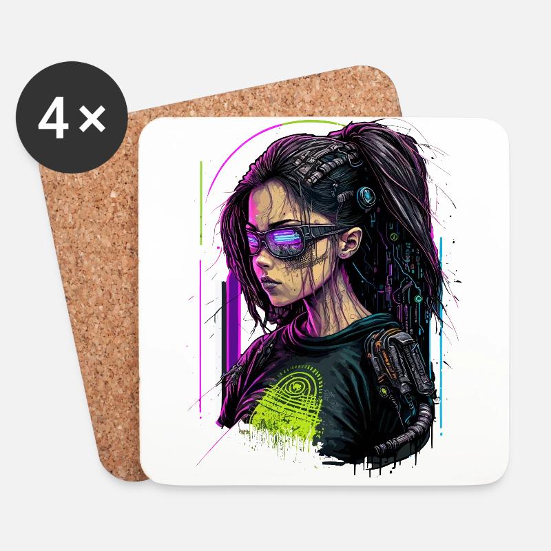 Fearsome Punk Lady das einfache Geburtstagsgeschenk für - Untersetzer (4er-Set) - Weiß