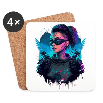 Schöne Science Fiction Lady das einfache Geschenk - Untersetzer (4er-Set) - Weiß - Vorne