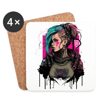 Punk Lady the excellent gift for Fiction Fans - Coasters (set of 4) - white - Front