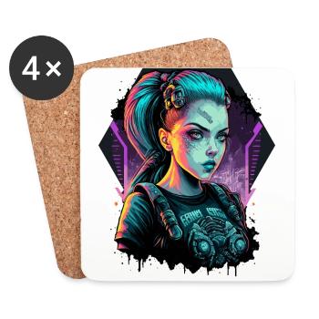 A Beautiful Punk Girl the ideal present for Cyber - Coasters (set of 4) - white - Front