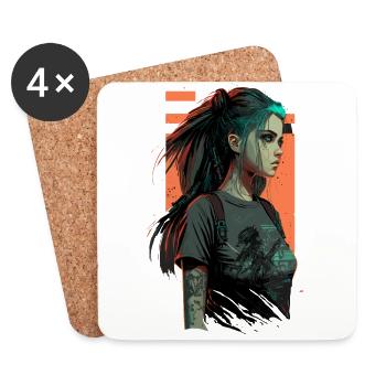 Amazing Looking Punk Girl the fabulous Christmas - Coasters (set of 4) - white - Front