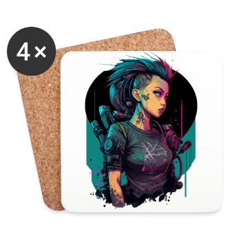 Amazing Looking Futuristic Lady the fabulous - Coasters (set of 4) - white - Front