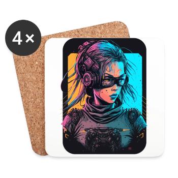 Futuristic Girl das ausgezeichnete Geburtstagsgeschenk für - Untersetzer (4er-Set) - Weiß - Vorne