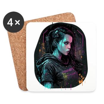 Breathtaking Punk Girl the ideal Christmas - Coasters (set of 4) - white - Front