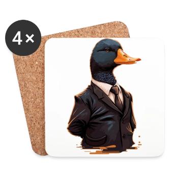 Cool Duck wearing Clothes - Coasters (set of 4) - white - Front