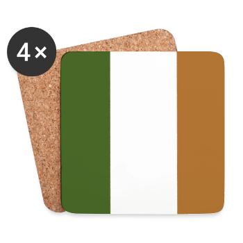 Ireland Flag, Irish Flag - Green, White, Orange - Coasters (set of 4) - white - Front