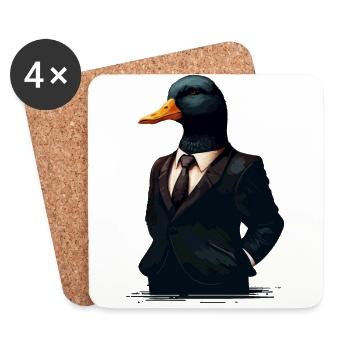 Banker duck - Coasters (set of 4) - white - Front