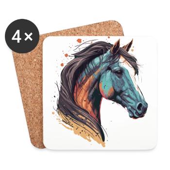 Stallion Head - Coasters (set of 4) - white - Front