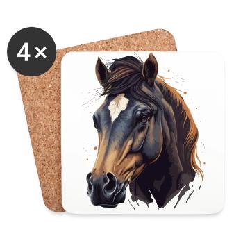 Stallion Face - Coasters (set of 4) - white - Front