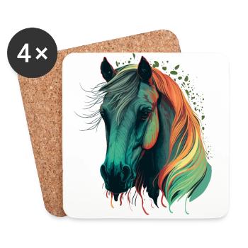 Beautiful Horse - Coasters (set of 4) - white - Front