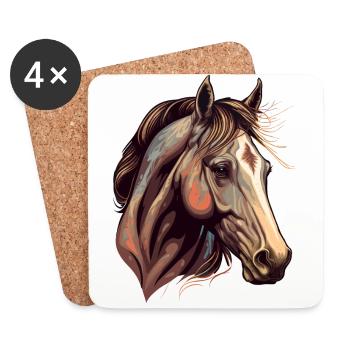 Beautiful Stallion - Coasters (set of 4) - white - Front