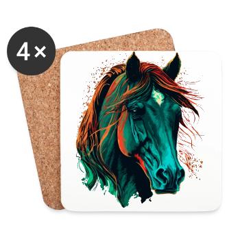 Propriétaire de chevaux - Dessous de verre (lot de 4) - blanc - Devant