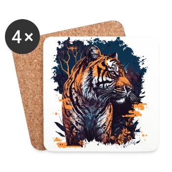 Tiger - Coasters (set of 4) - white - Front