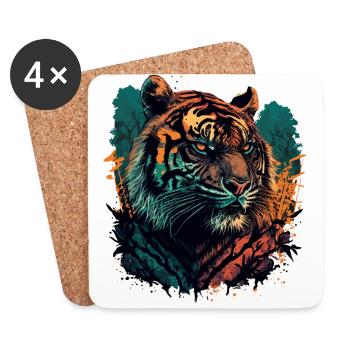 Be A Tiger - Coasters (set of 4) - white - Front
