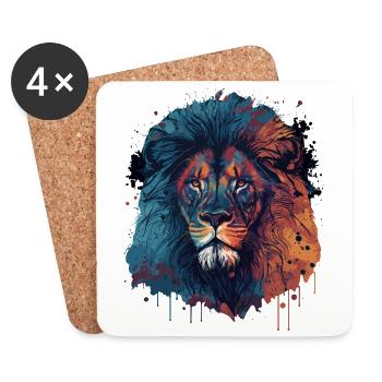 Lion Illustration - Coasters (set of 4) - white - Front