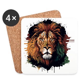 Cool Lion - Coasters (set of 4) - white - Front