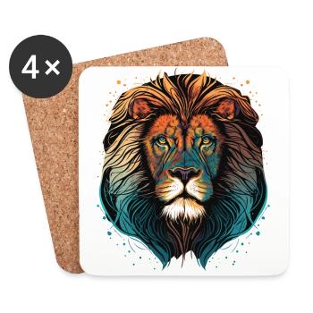 Lion Art - Dessous de verre (lot de 4) - blanc - Devant