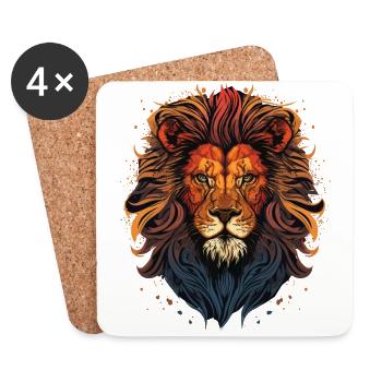 Lion Owner - Coasters (set of 4) - white - Front
