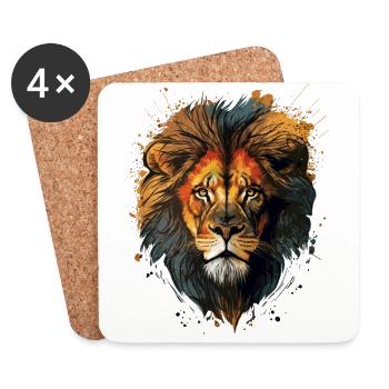 Lion - The King is Back - Coasters (set of 4) - white - Front