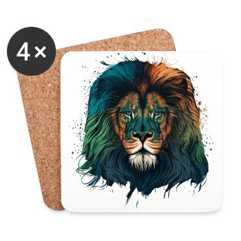 Green Lion - Coasters (set of 4) - white - Front