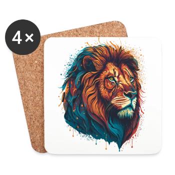 Lion - Coasters (set of 4) - white - Front