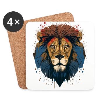 Animal Lover - Lion - Coasters (set of 4) - white - Front