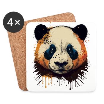 Cute Panda - Coasters (set of 4) - white - Front