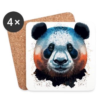 Panda Head - Coasters (set of 4) - white - Front