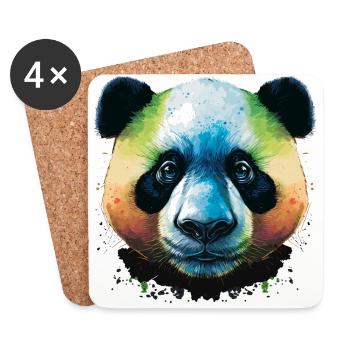 Panda aus China - Untersetzer (4er-Set) - Weiß - Vorne