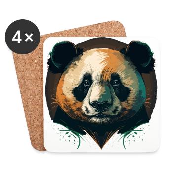 Niedlicher Pandakopf - Untersetzer (4er-Set) - Weiß - Vorne