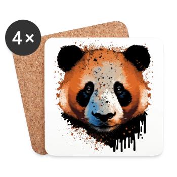 Une belle illustration d’un panda - Dessous de verre (lot de 4) - blanc - Devant