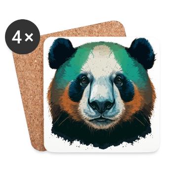 Panda Lover Geschenk - Untersetzer (4er-Set) - Weiß - Vorne