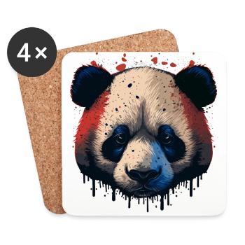 Panda Bear Lover Cadeau - Dessous de verre (lot de 4) - blanc - Devant