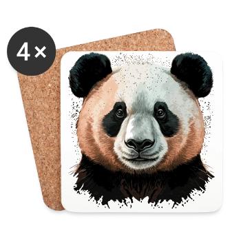 Panda Head - Coasters (set of 4) - white - Front