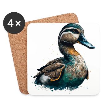 Mon canard est ton canard - Dessous de verre (lot de 4) - blanc - Devant