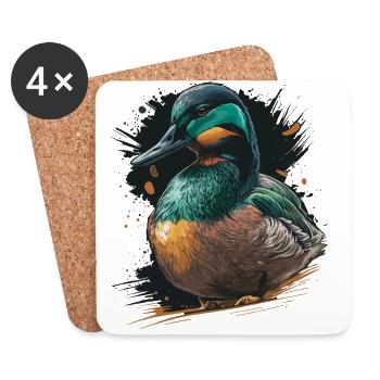 Cadeau du chasseur de canard - Dessous de verre (lot de 4) - blanc - Devant