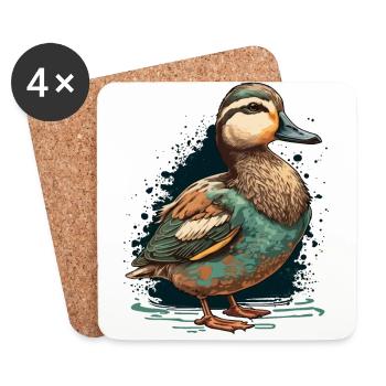 Duck for Duck Lover - Coasters (set of 4) - white - Front