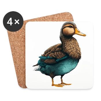 Ducks are Birds - Coasters (set of 4) - white - Front