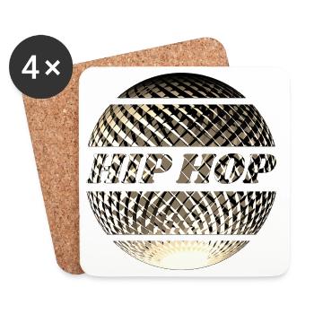 Hip hop disco ball design for hiphoppers and rappers - Coasters (set of 4) - white - Front